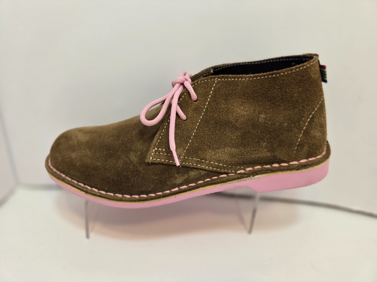 Veldskoen Heritage Uhamo Brown Suede Chukka Boots Pink Soles Men’s Size 8