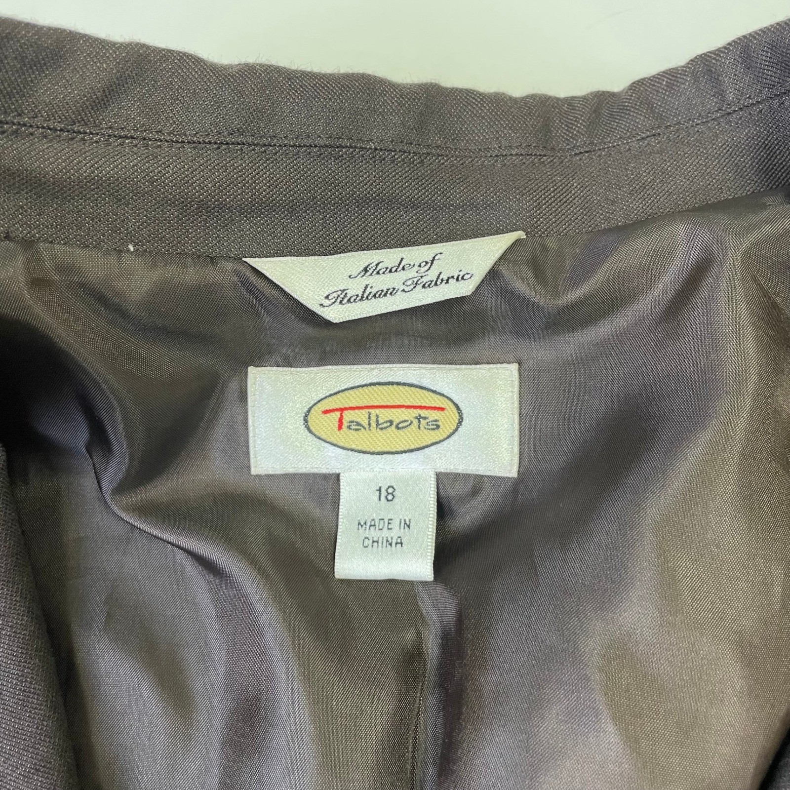 Vintage Talbots Linen Blend Blazer Brown Jacket Womens 18 Safari Quiet Luxury
