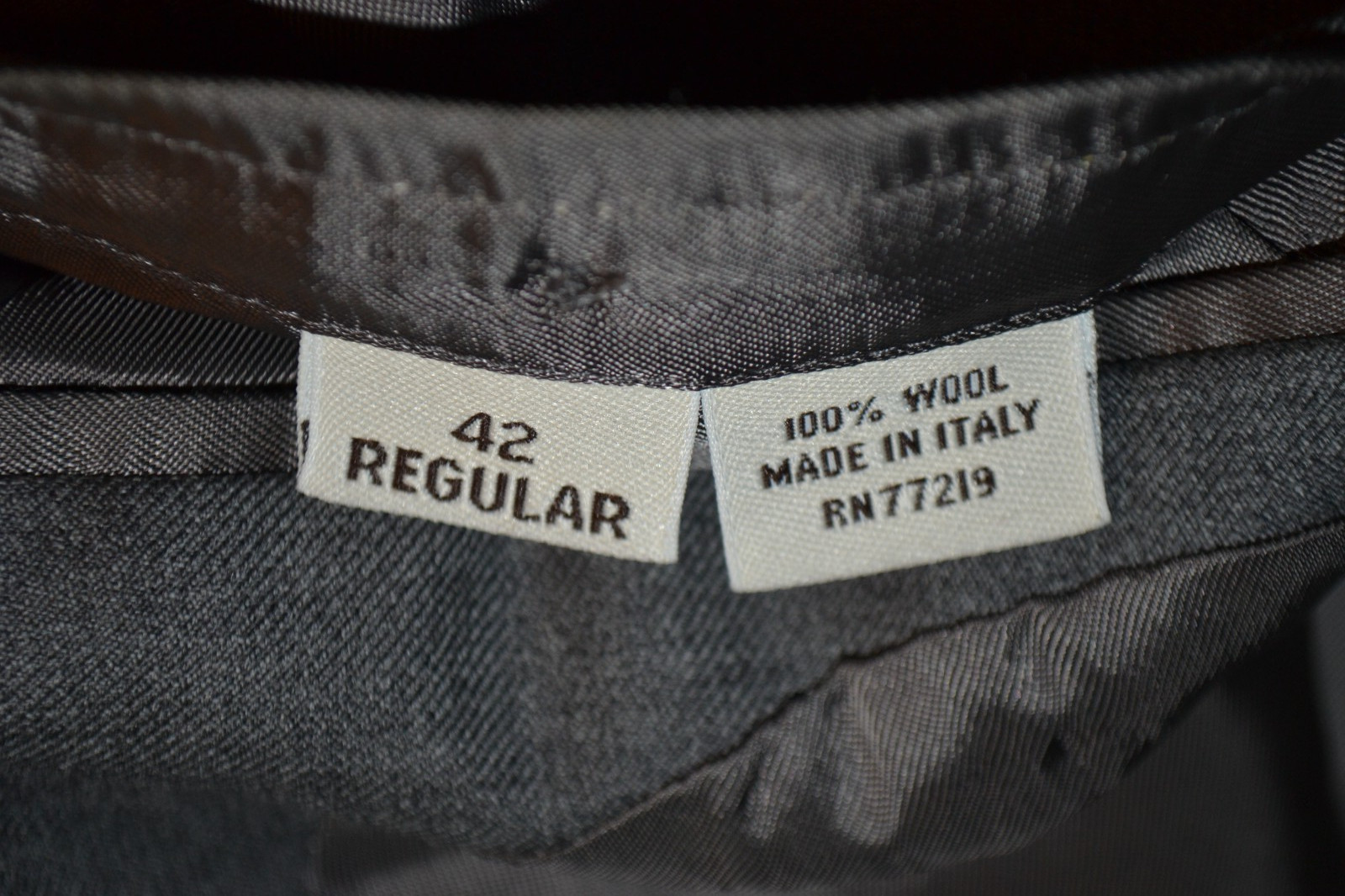 Pronto Uomo Men Angelico Super 100s Gray 3 Button Suit Sz 42R Wst 36×30