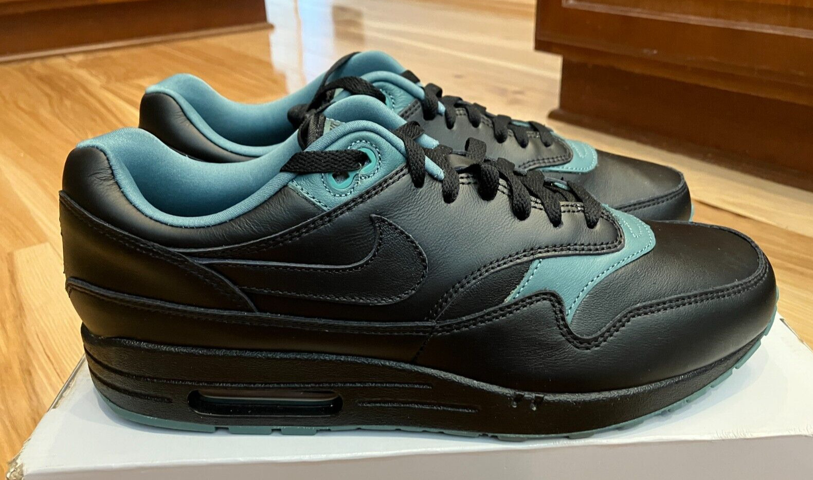 Nike By You Air Max 1 Black Dark Teal FQ8790 900 Women’s Size 13 Men’s 11.5