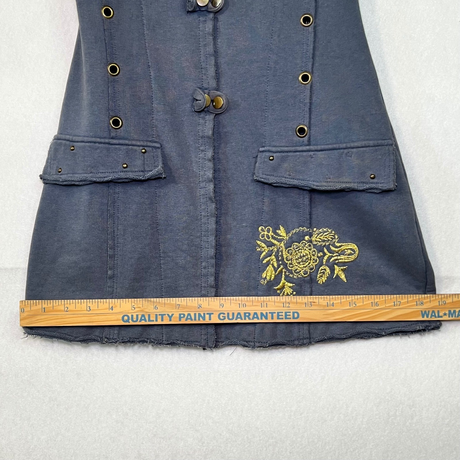 RARE Vintage Diesel Women’s Grey Embroidered Longline Military-style Jacket XS