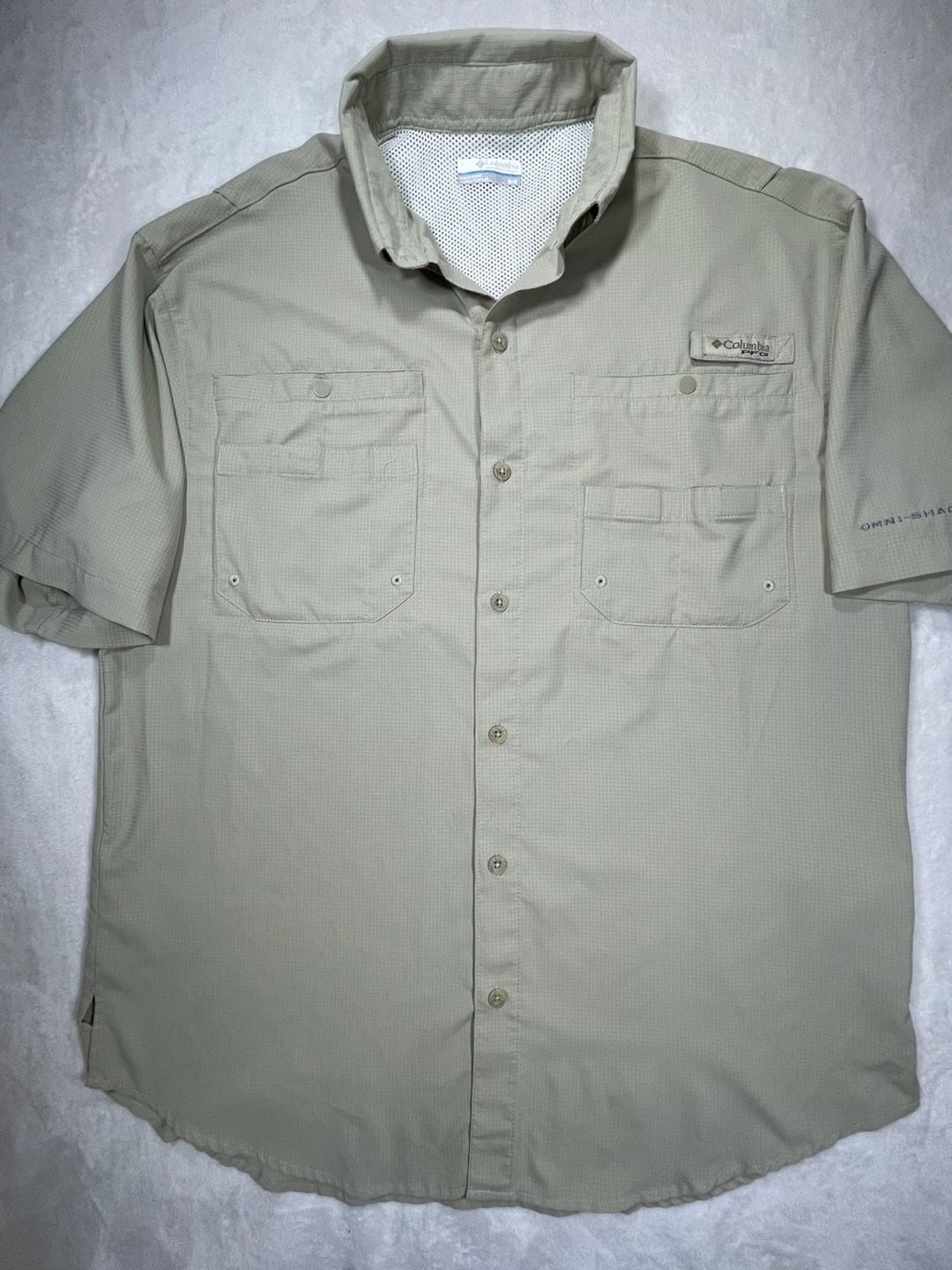 Columbia PFG Omni-Shade Vented Short Sleeve Fishing Shirt Medium