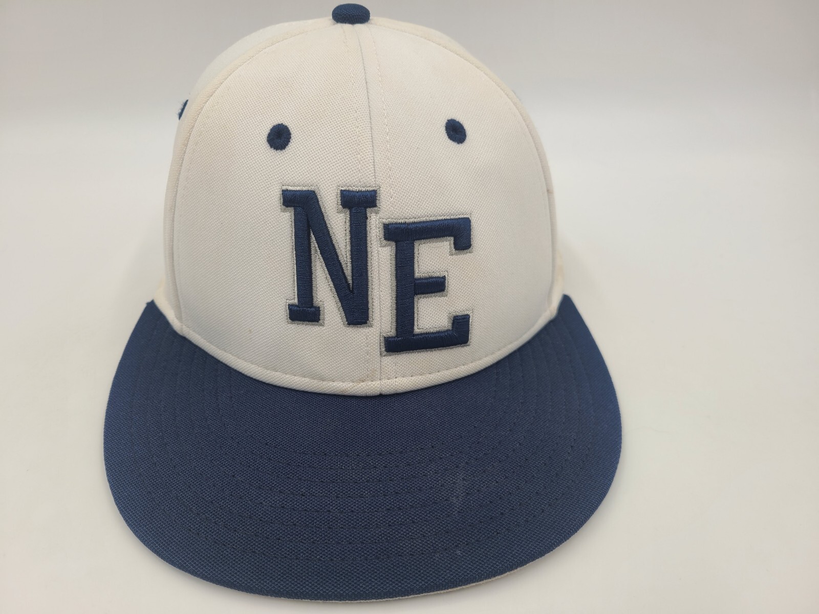 Northeastern High School Eagles The Game Pro Flex Fitted S Hat Cap White Blue