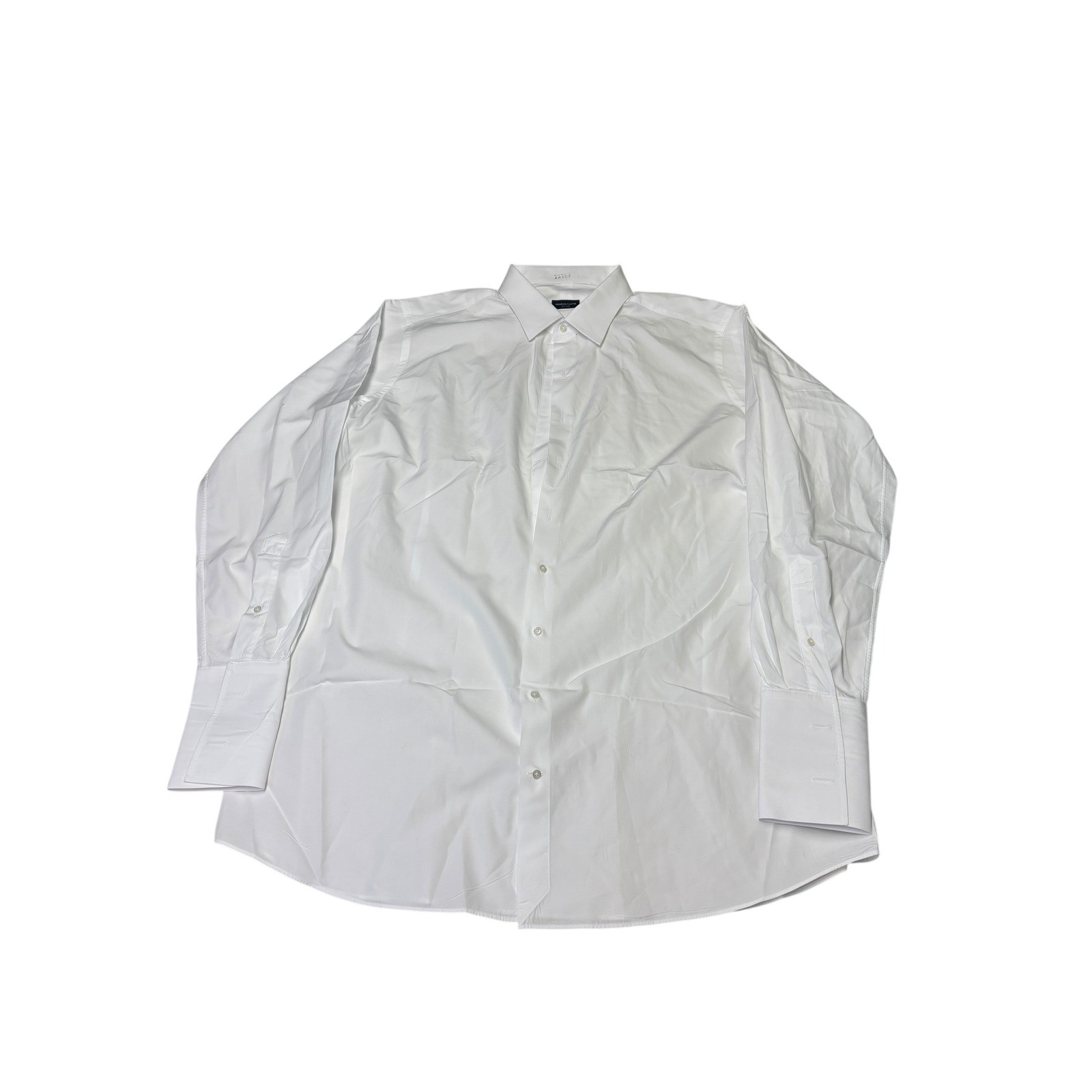 Proper Cloth Mens White Broadcloth Dress Shirt French Cuff 18.5 37 AC1855051A1