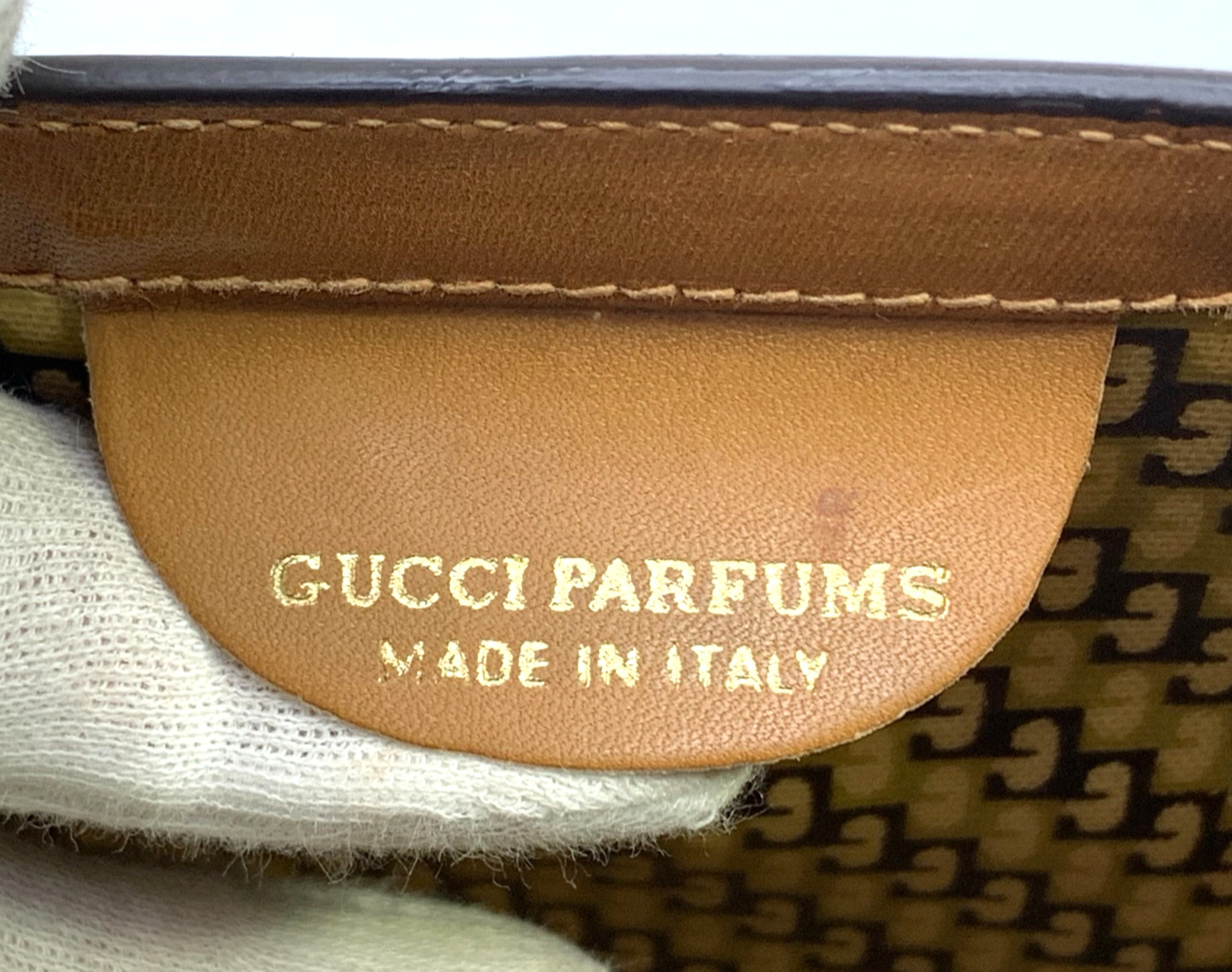 GUCCI VINTAGE Web Stripe Clutch Suede Leather Camel Large Rare Authentic