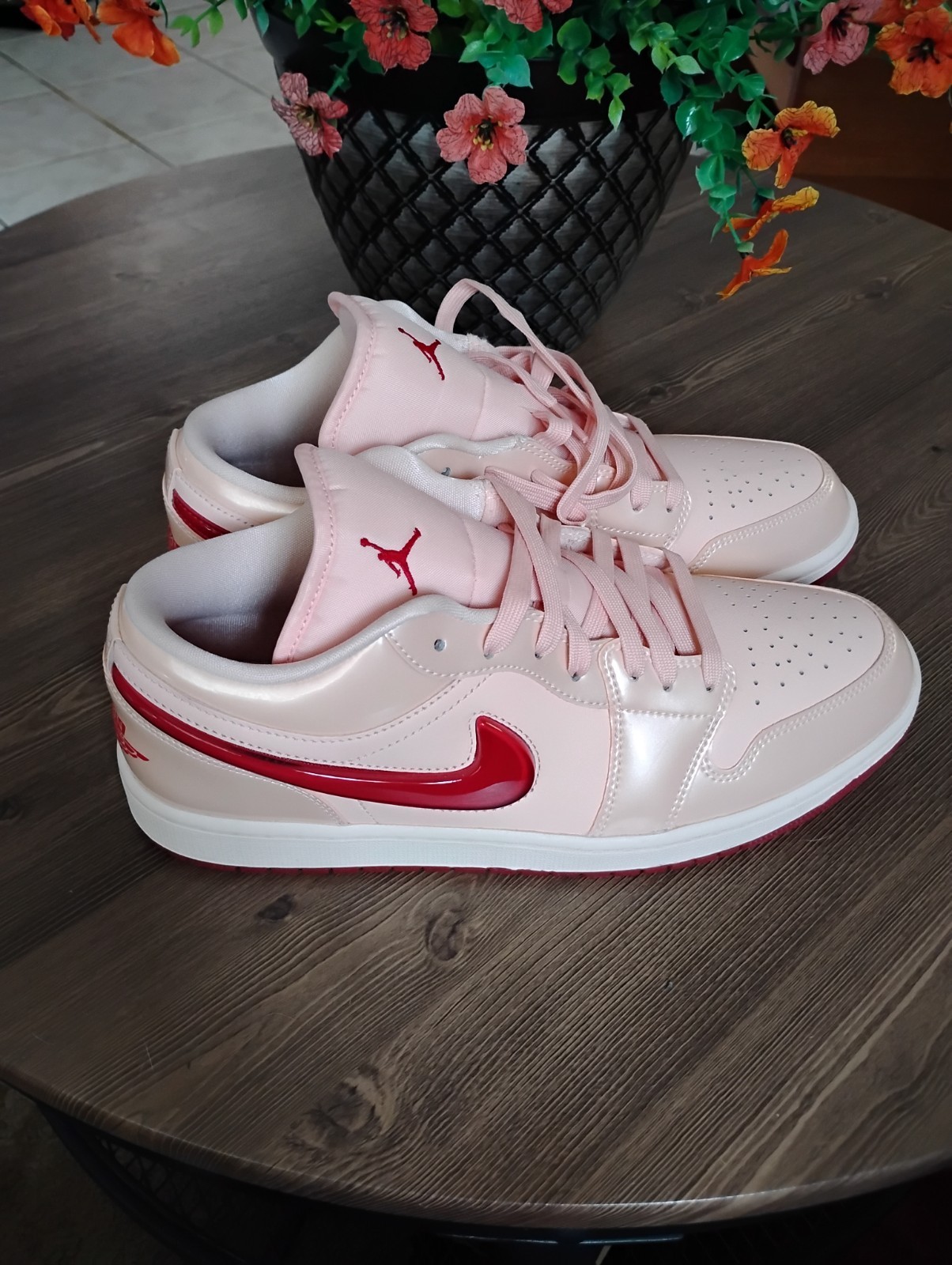 Men’s Pink And Red Nike Sneakers Size 12 Pre-owned Excellent Condition No Box