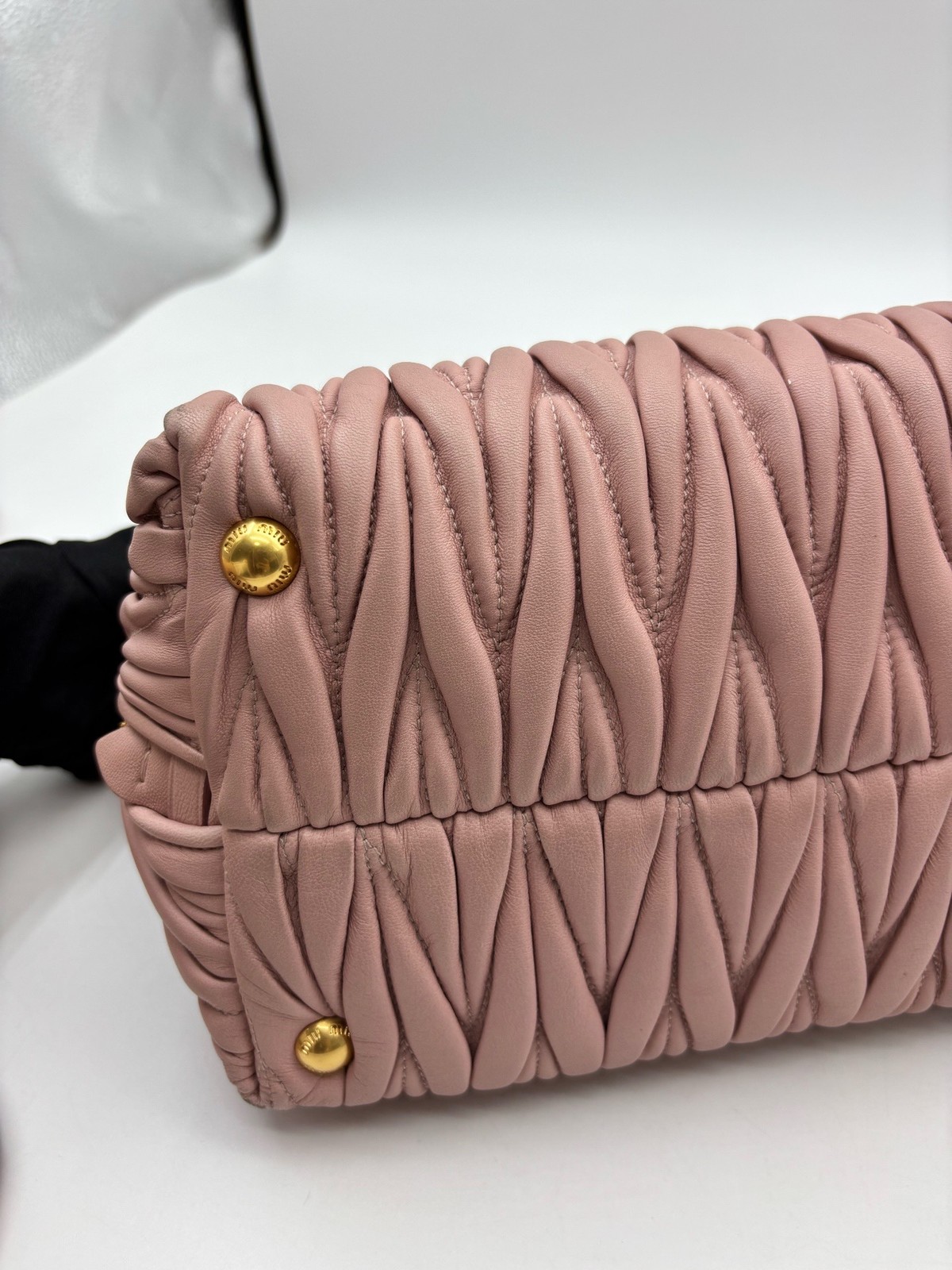 Miu Miu Pre-Owned Authentic Satchel Gold 31*15*22cm Free Tracked Shipping