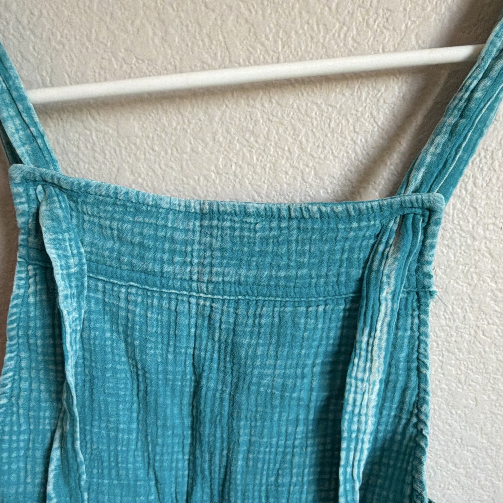 Women’s Zenana Blue Cotton Woven Square Neckline Romper One Size