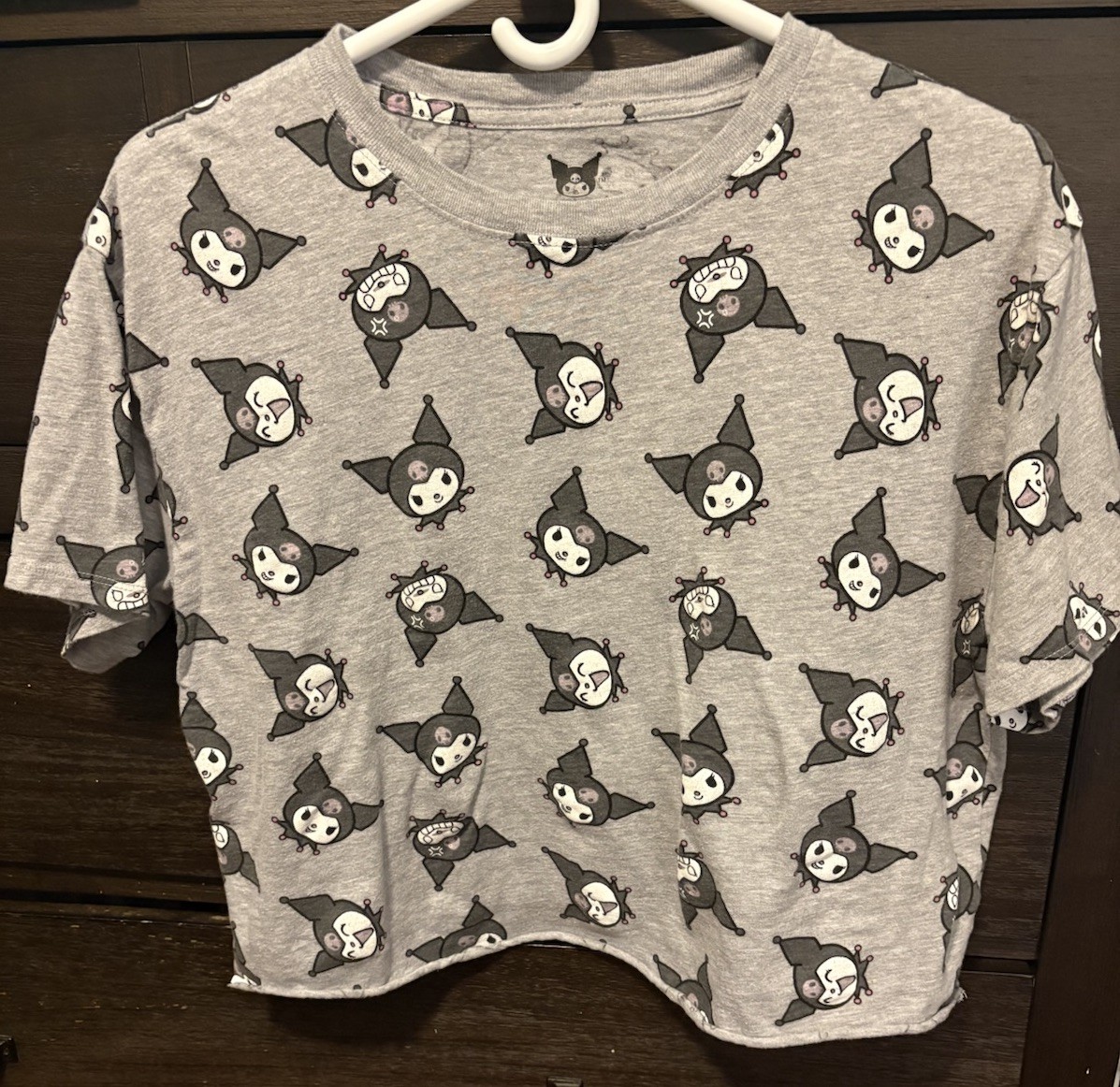 Kuromi By Sanrio Hybrid Apparel Top Grey Junior Size Large