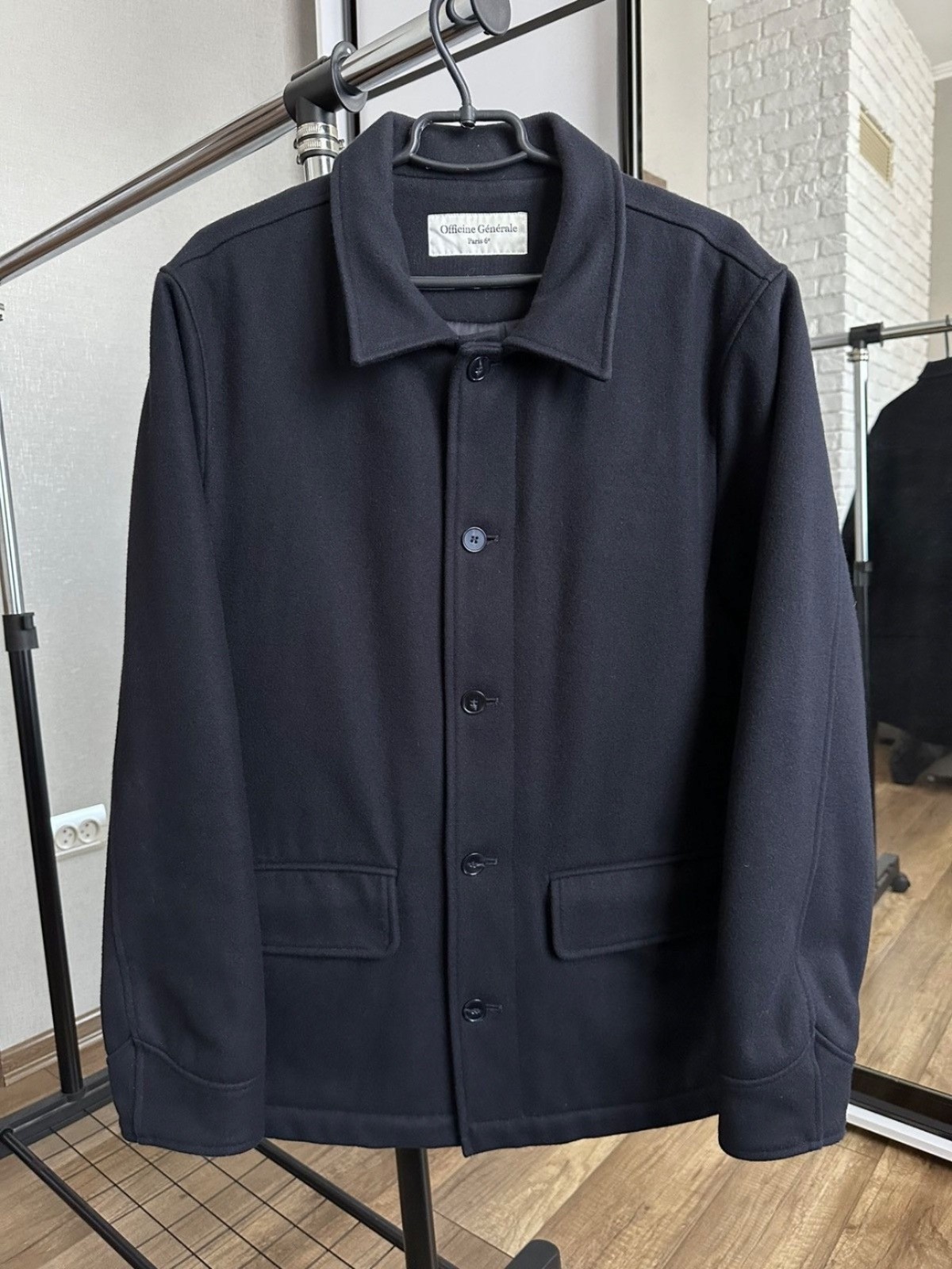 Officine Generale Paris Wool Navy Blue Vasco Jacket Size Large Men’s