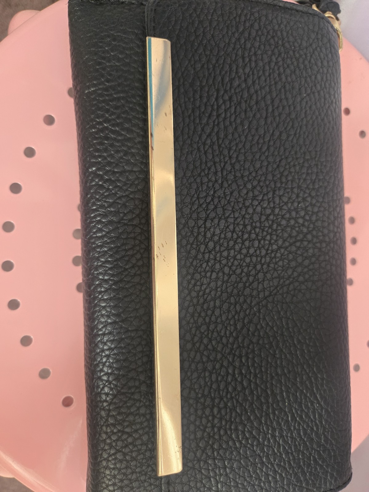 Leather Black Wristlet