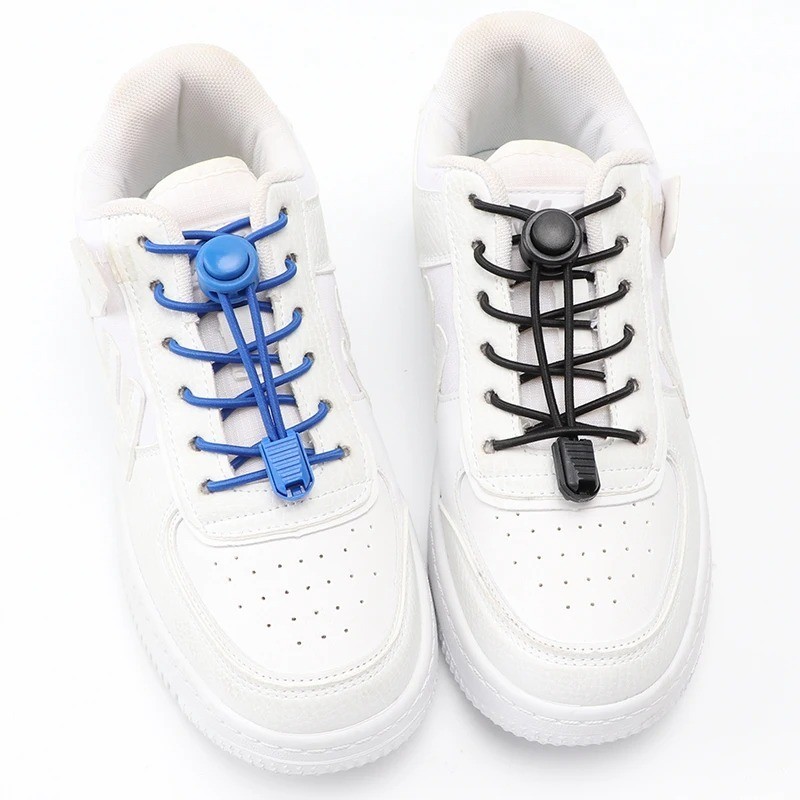 No Tie Elastic Shoelaces Lock Laces Shoe Strings Sports w/ Locking Toggle