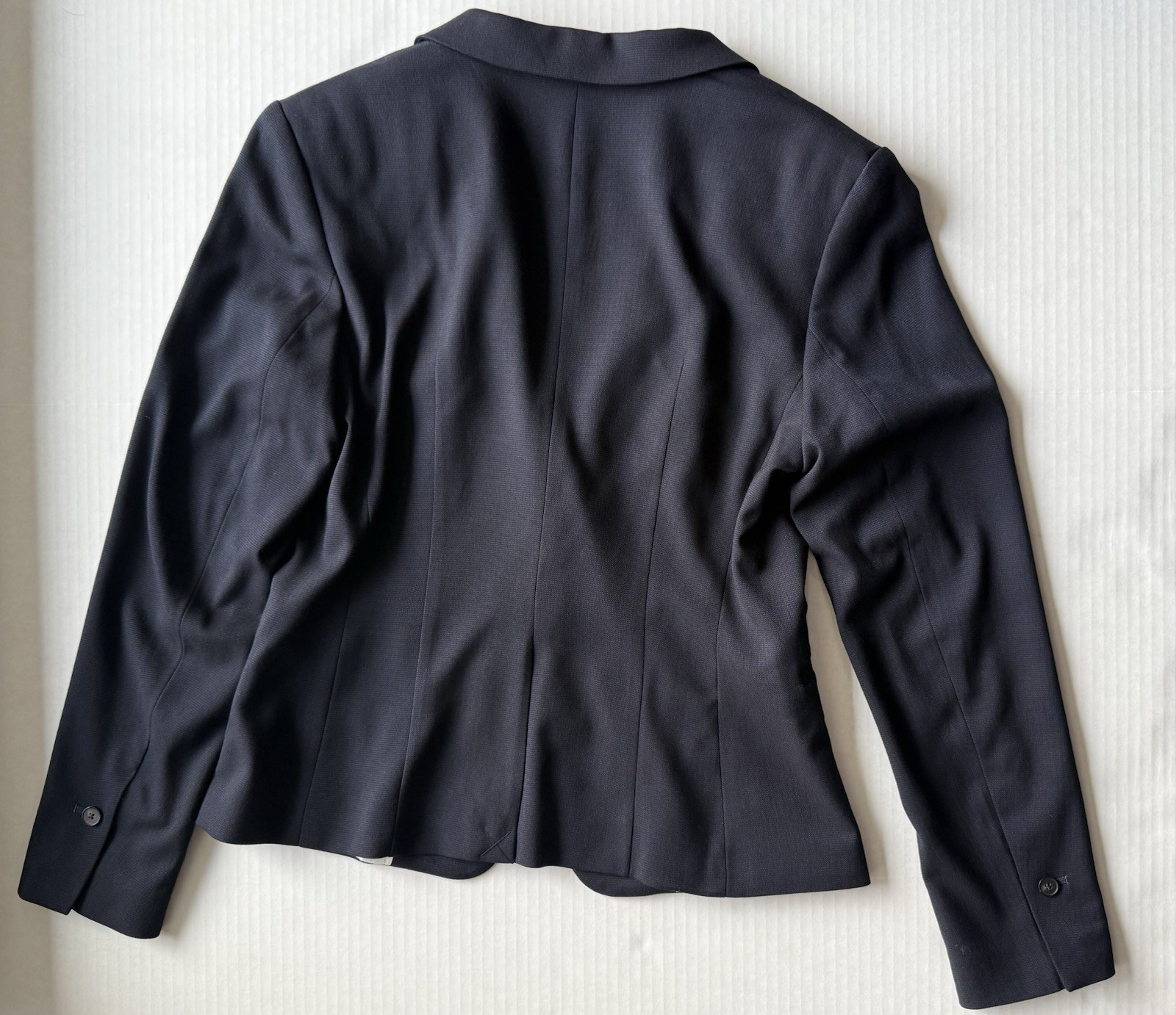 H&M Navy Solid One-Button Blazer Notched Lapel Lined Pockets Size S