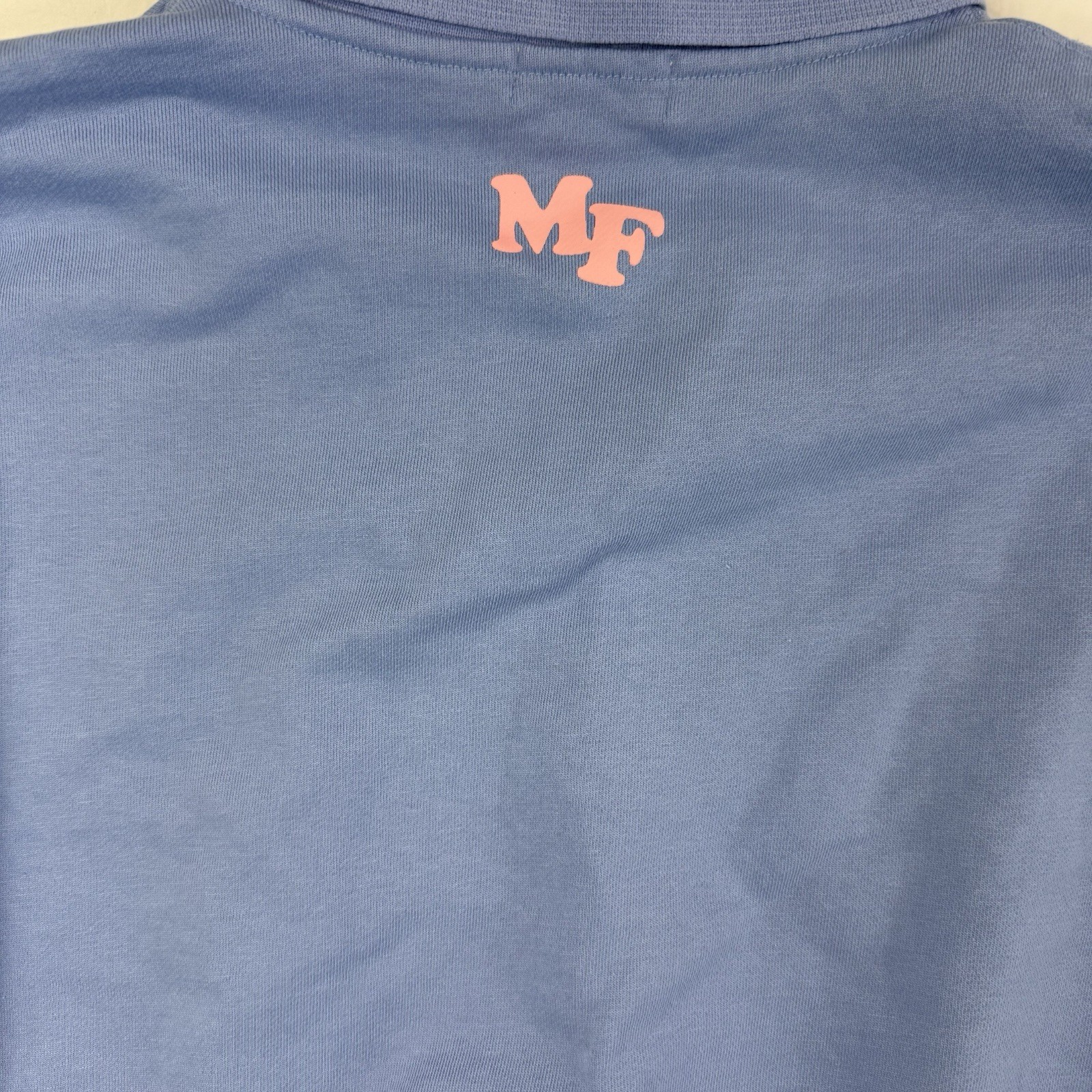 The Mayfair Group BE NICE! Graphic Sweatshirt L/XL Blue Oversized Collar