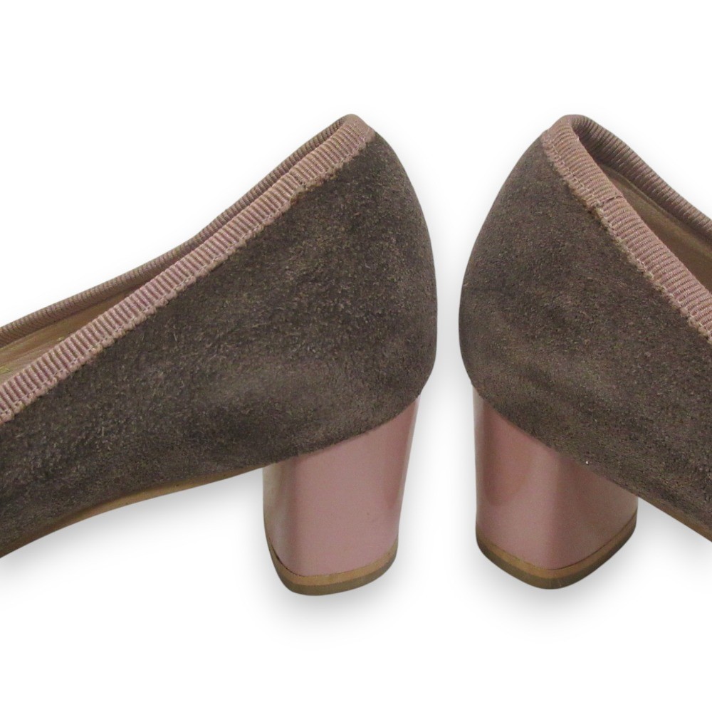 Salvatore Ferragamo logo pumps 5.5 Approx.9.1″” brown pink beige Women USED