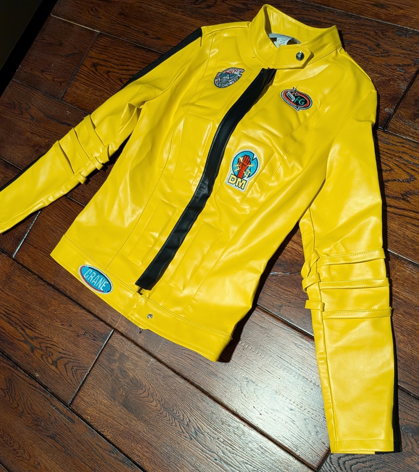 Kill Bill Vol I &II Uma Costume Jacket Faux Leather Yellow Cosplay Size S – NWT