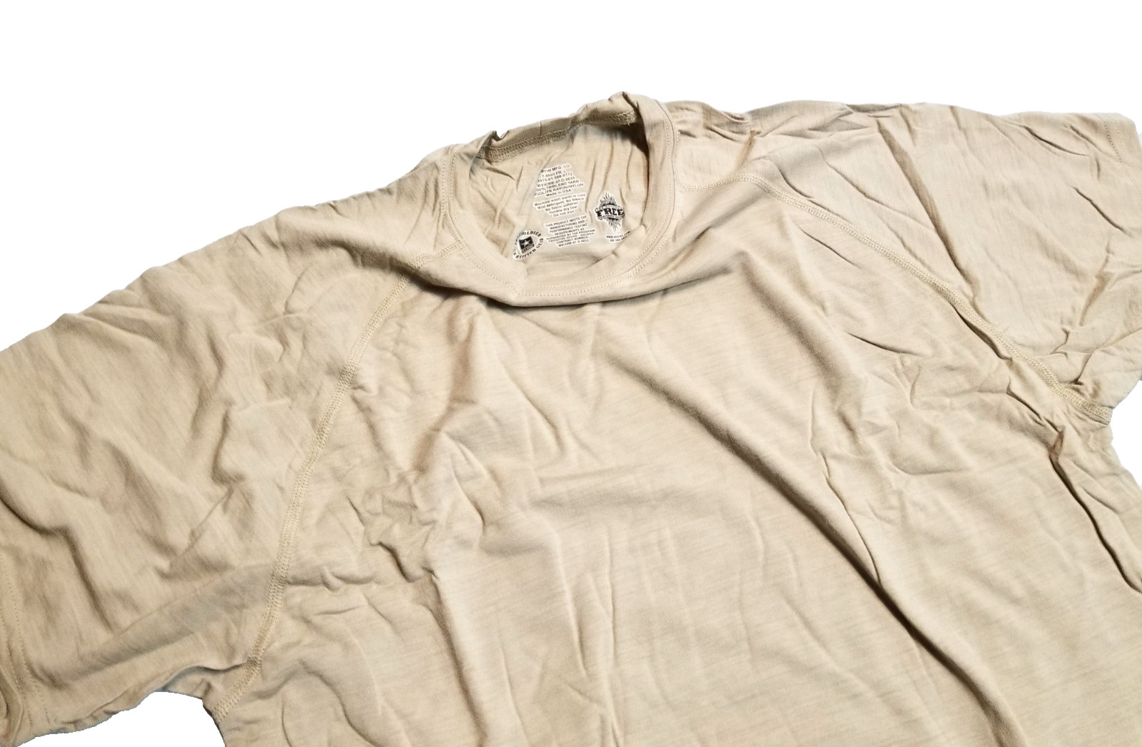 US Military ADS FLAME RESISTANT SHORT SLEEVE T-SHIRT TAN LARGE 8415-01-588-0772