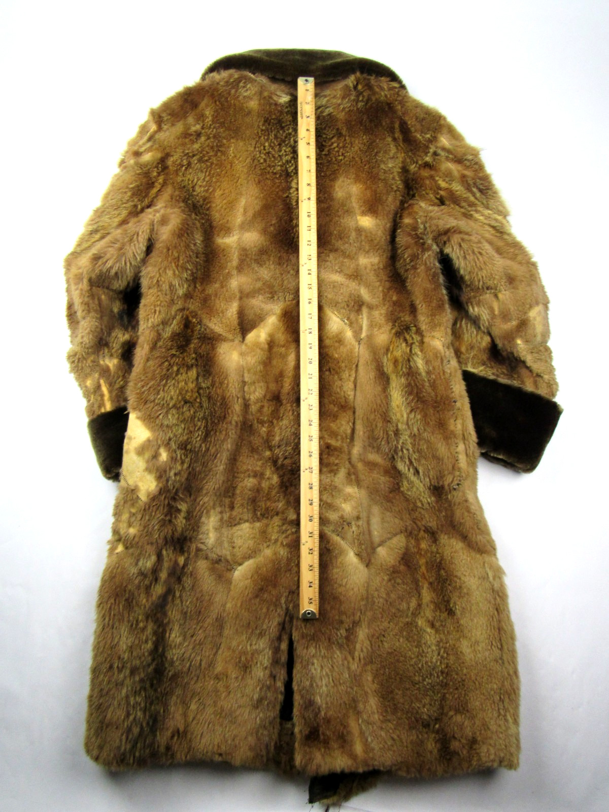 Antique 1800s / 1900s Long Frontier Fur Trapper Mountain Man Grizzly Coat Vtg