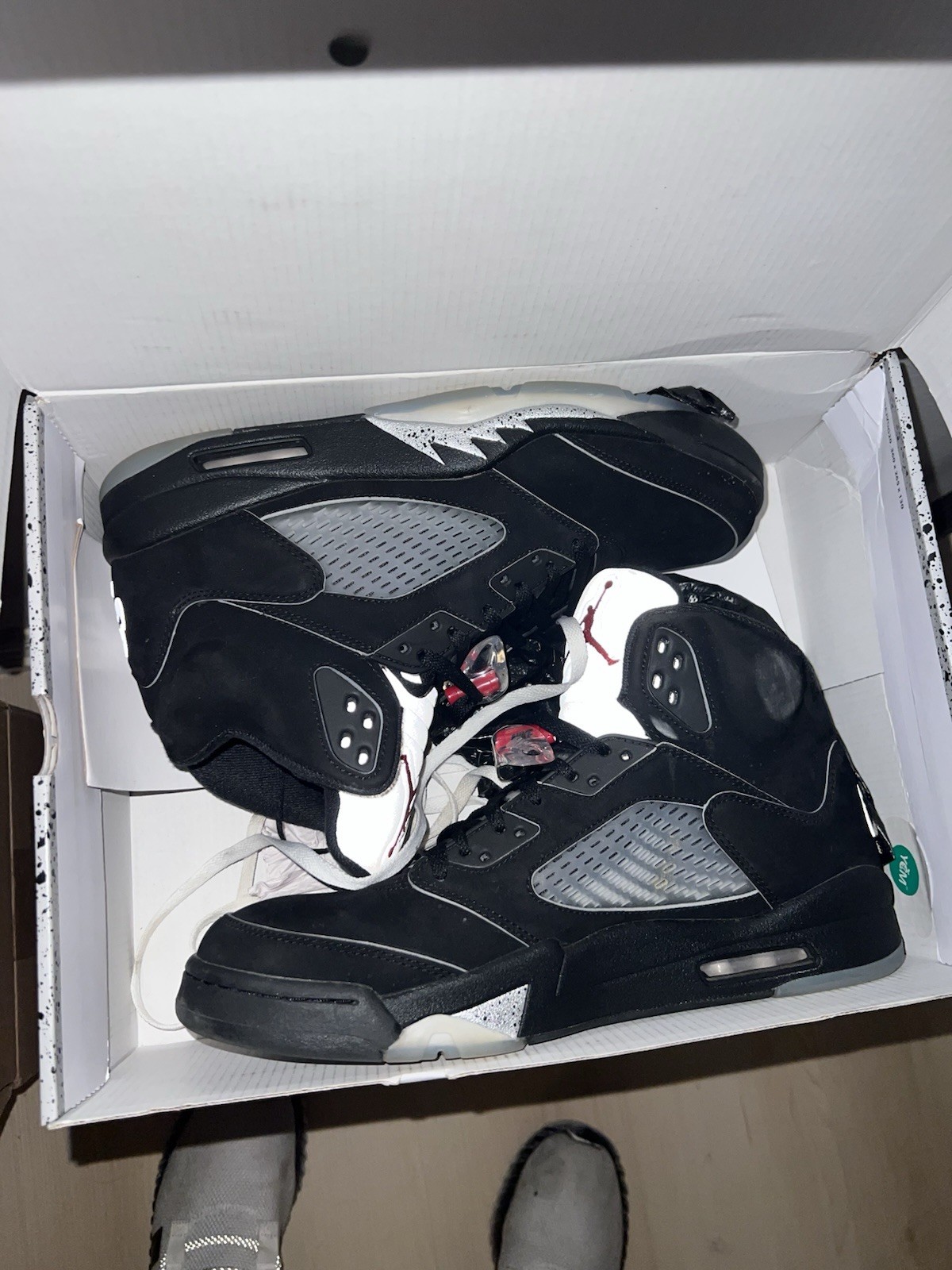Jordan Air Jordan 5 Men’s High Top Basketball Sneakers Black/Gray/White