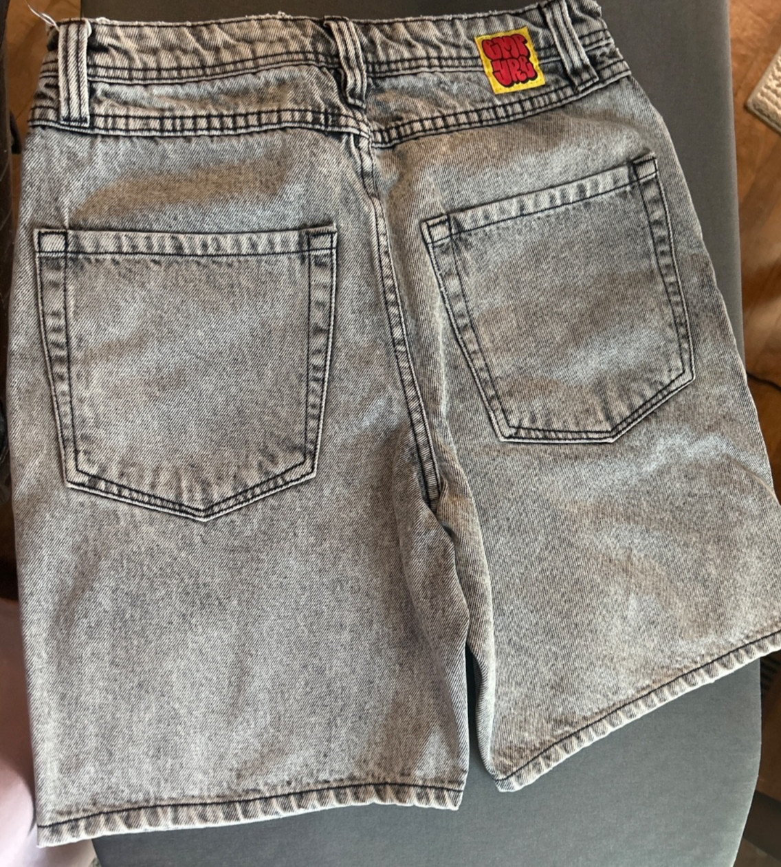 EMPYRE JEAN SHORTS BLACK STONE WASHED SKATE Y2K 9″ INSEAM WAIST SIZE 28