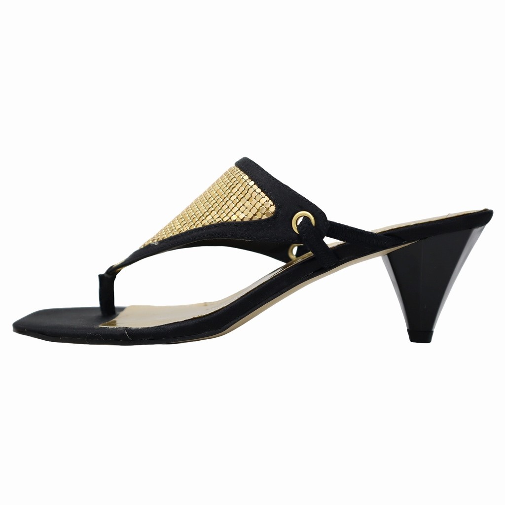 Nine West Sequin Sandals Women’s 6M (23cm/9.06in) Gold/Black AB Condition