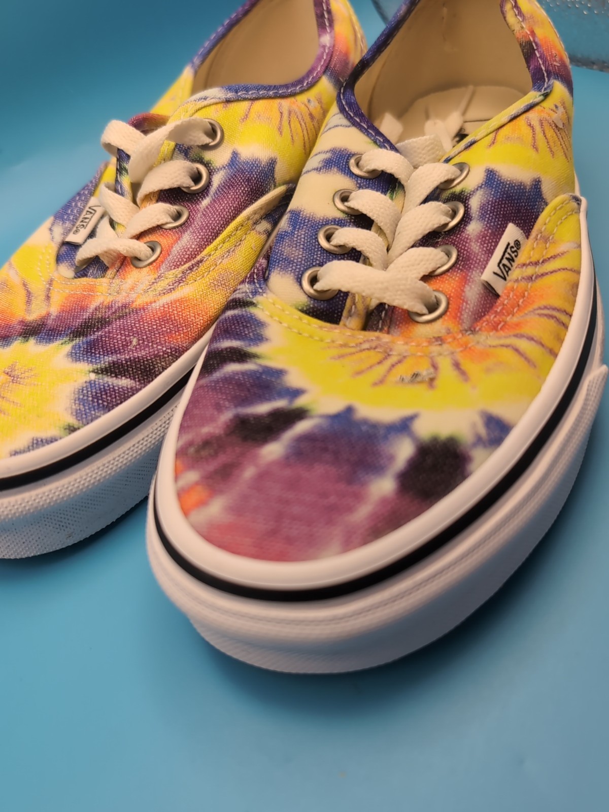 VANS Authentic Tie Dye Canvas rainbow Sneakers Shoes skateboard Men 5.5 Women 7
