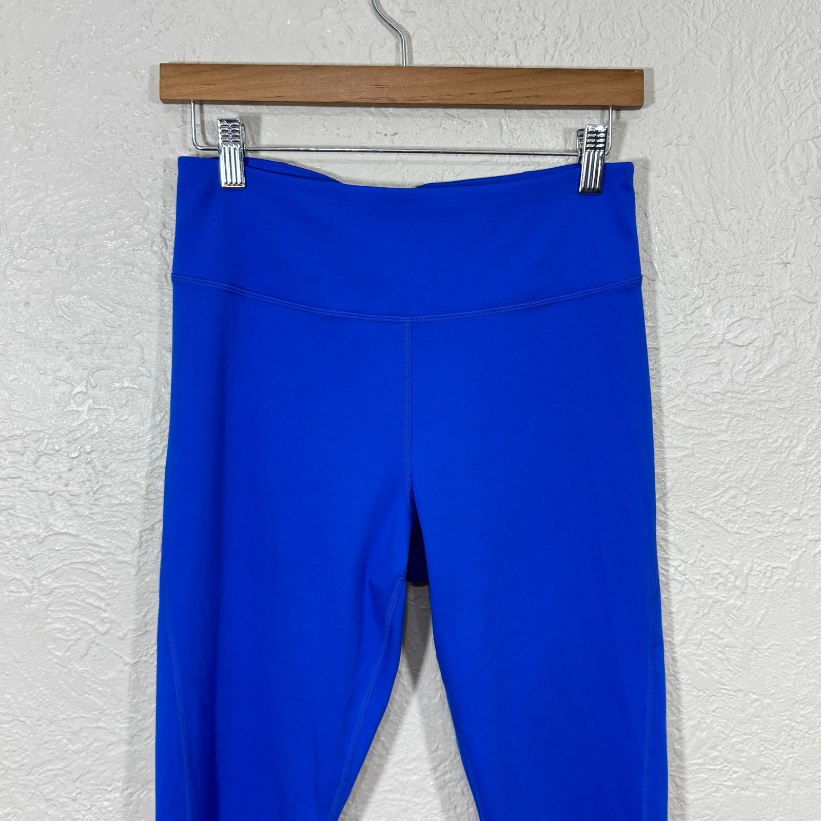 Yvette Leggings Large Royal Blue Mesh Compression Hi Rise Tennis Prep Yoga Gym