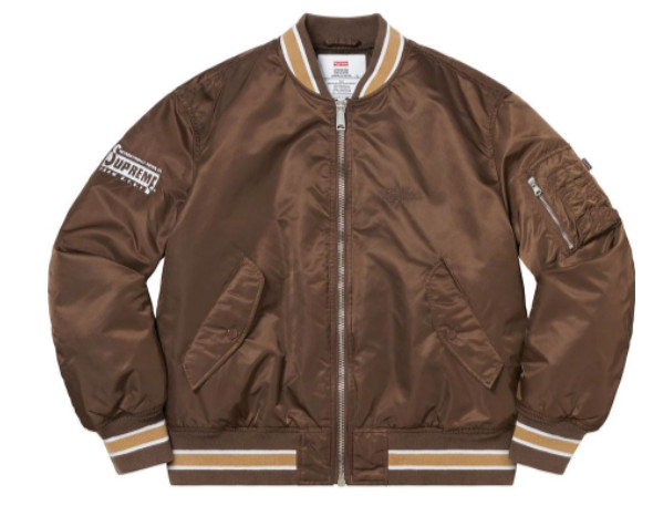 Supreme Second To None MA-1 Bomber Flight Jacket Brown XL Tokyo Berlin