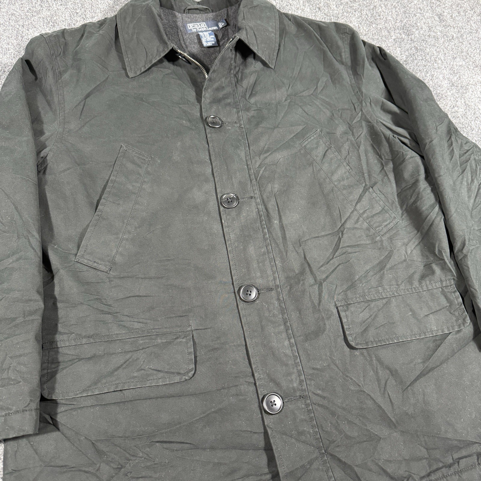 Vintage Polo Ralph Lauren Jacket Mens Size Large Barn Utility Chore Coat Black