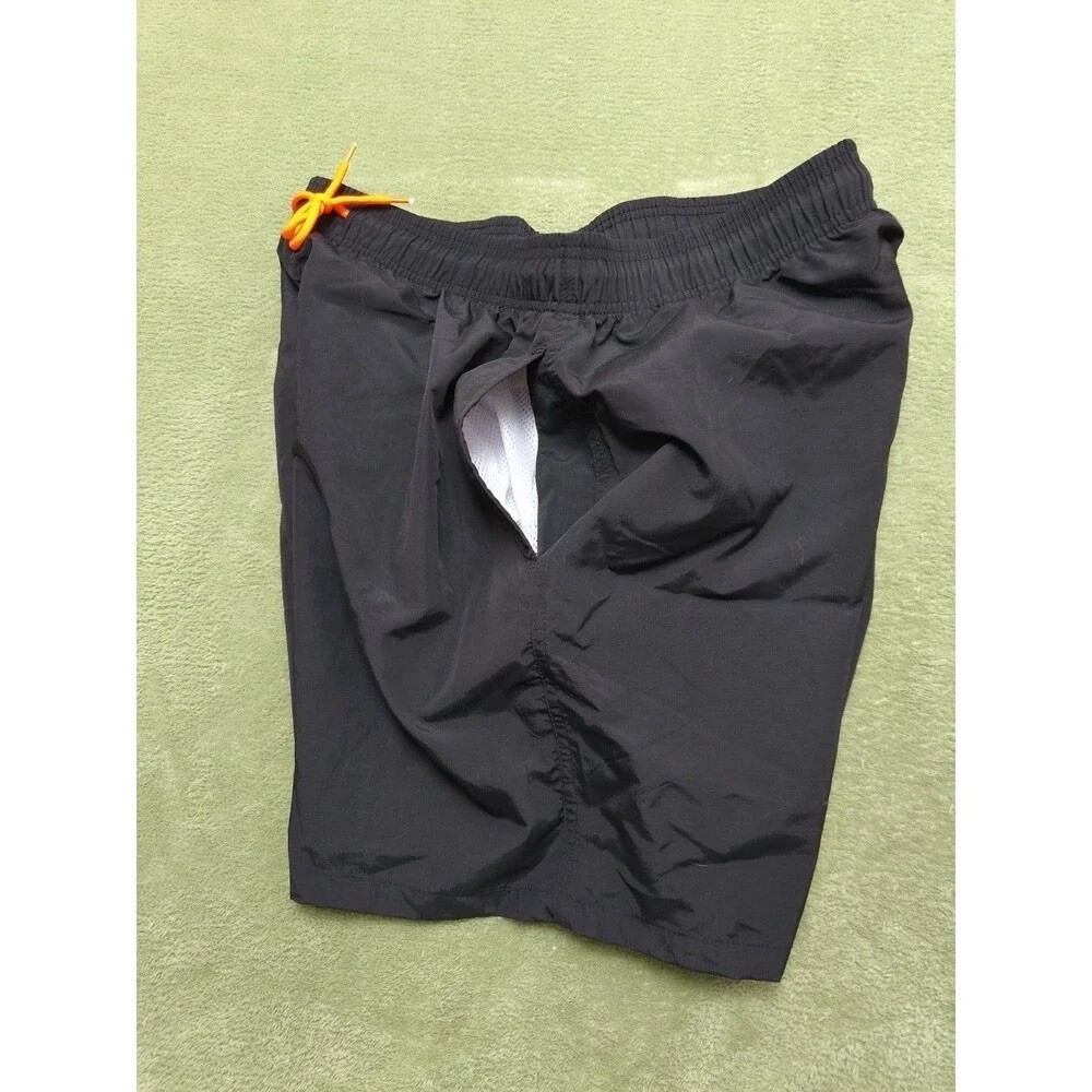 Men’s Black Solid Sweat Shorts XL Regular Drawstring Elastic Waist Pockets