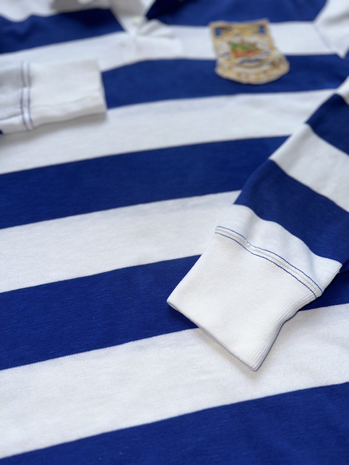 Polo Ralph Lauren Men’s Custom-Fit L/S Small RLPC Crest Striped Rugby Shirt