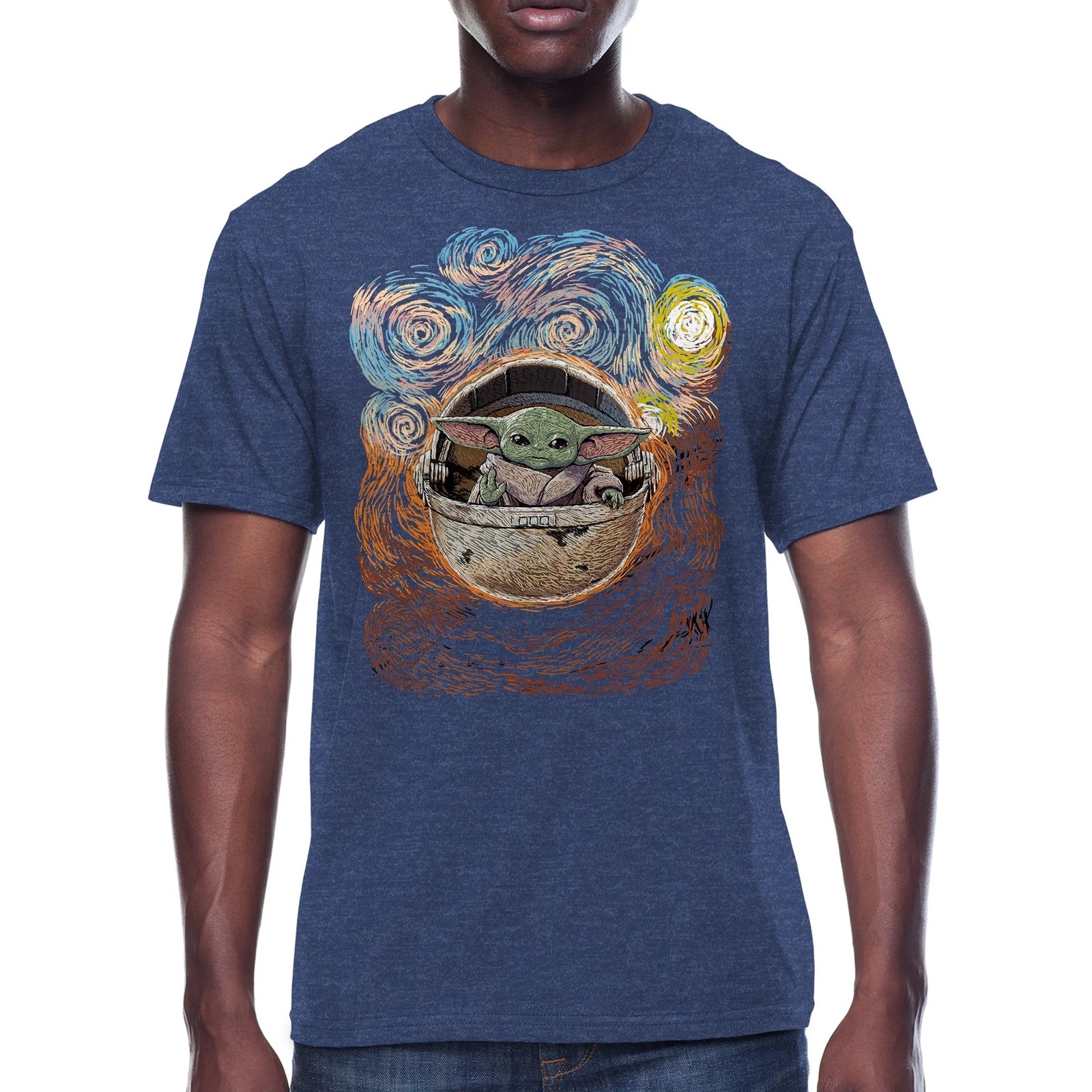 Star Wars Baby Yoda Standing & Starry T-Shirt New