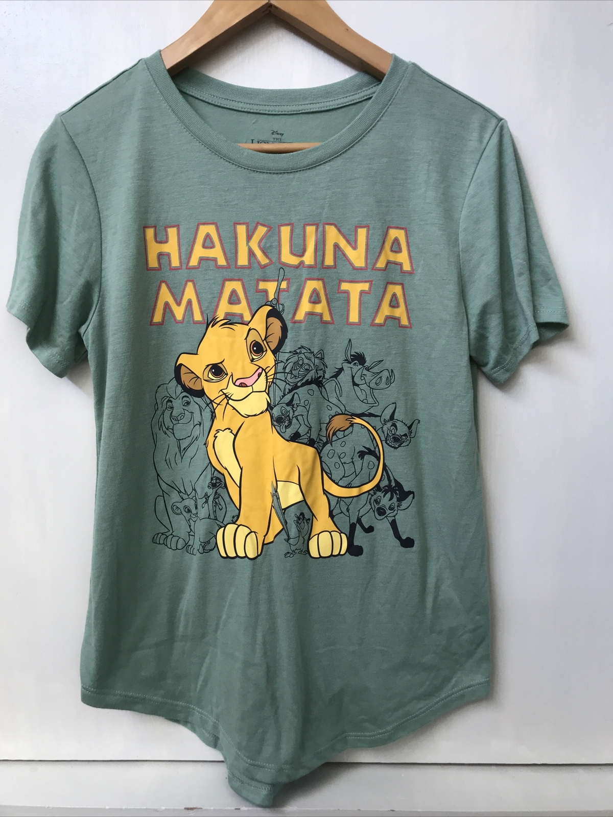 Disney The Lion King Hakuna Matata Simba Women’s Green Top Size L Large (11-13)