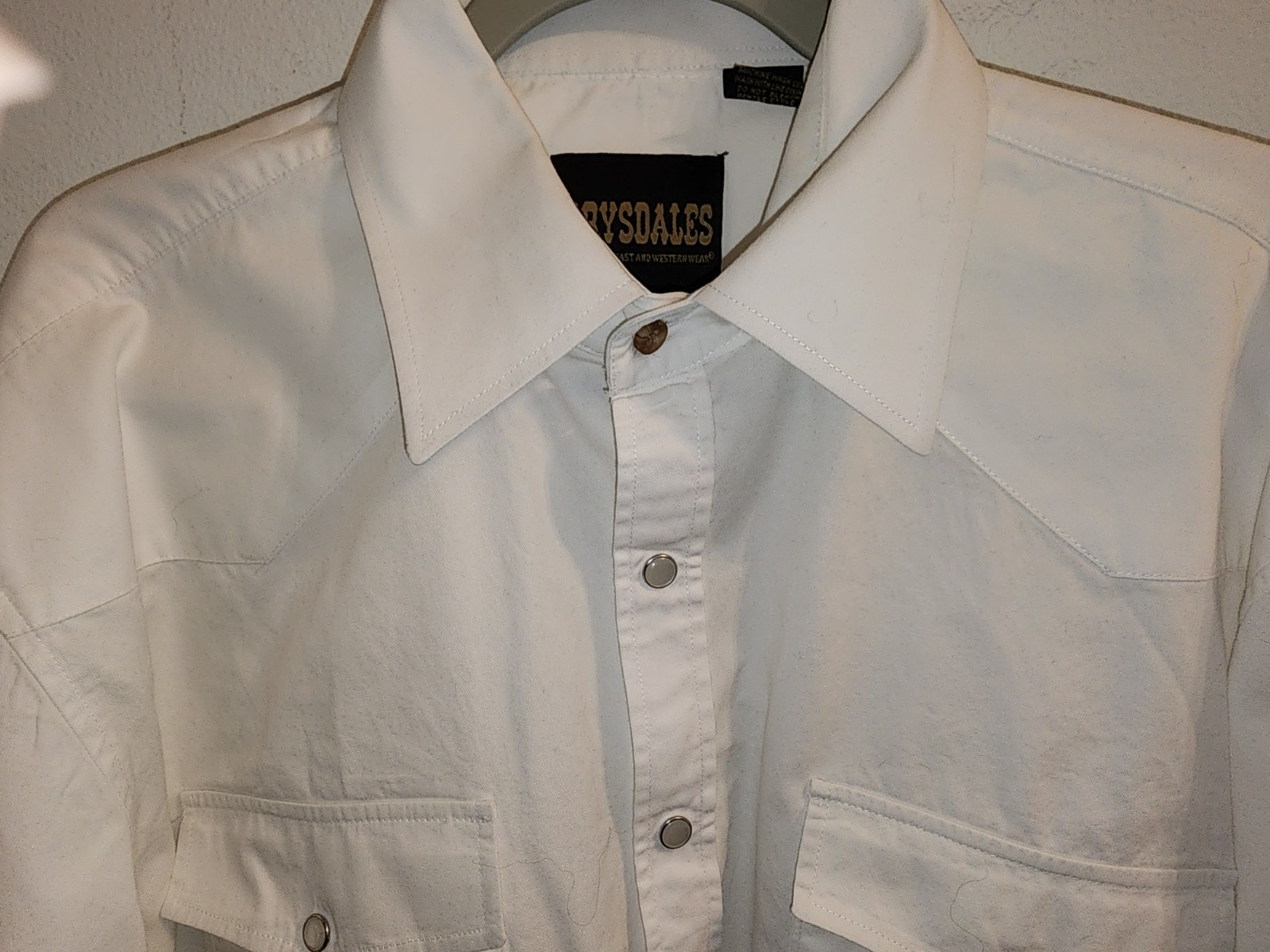 Drysdales North Southeast Western White Men Dress Shirt Size XL Long Sleeve
