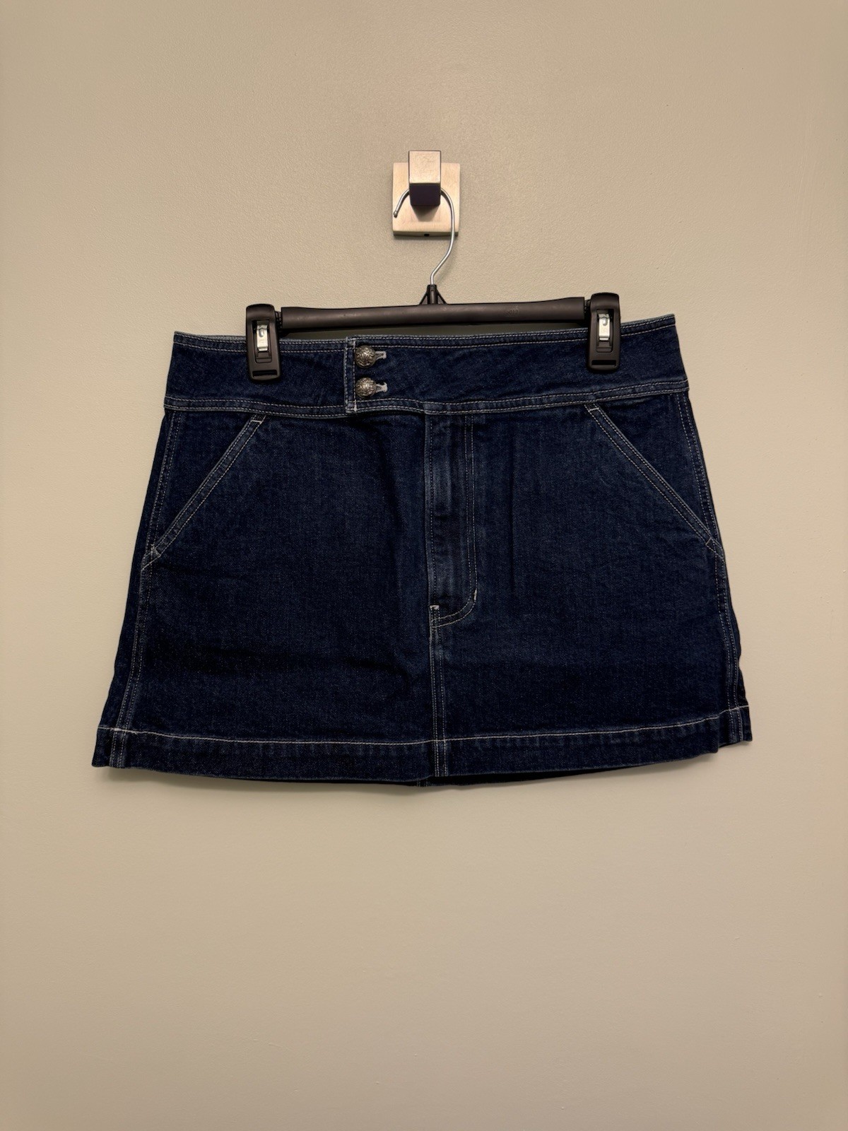 Veronica Beard Bowen Denim Mini Skirt Size 10 Blue Indigo Rinse Dark Wash NWT