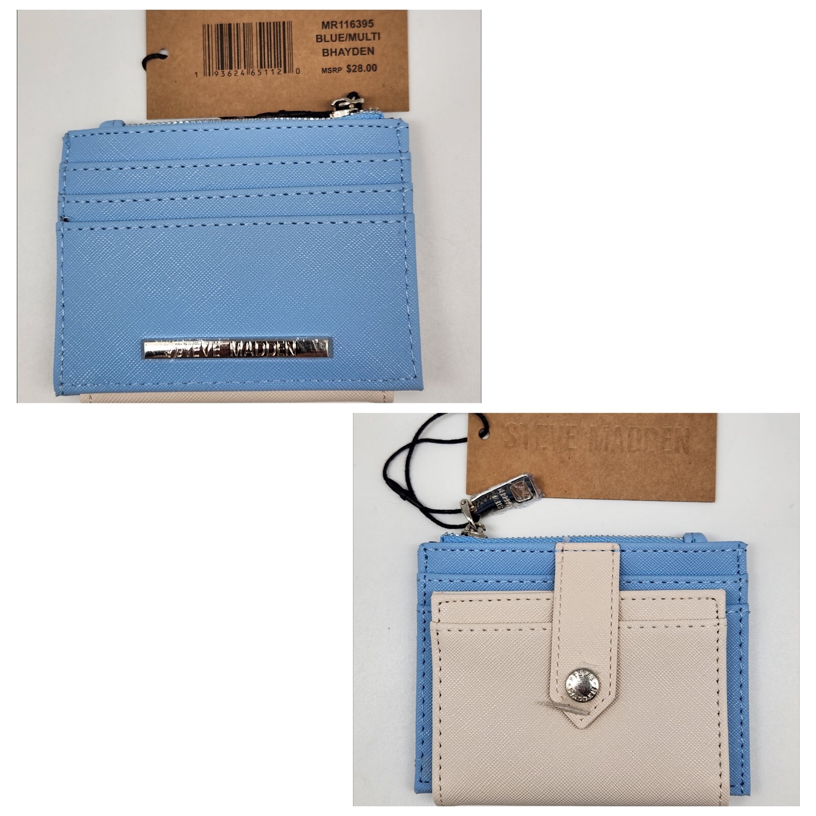 STEVE MADDEN Mini Wallets Zip x Cash Cards ID Blue Pink Beige Green Purple UPICK