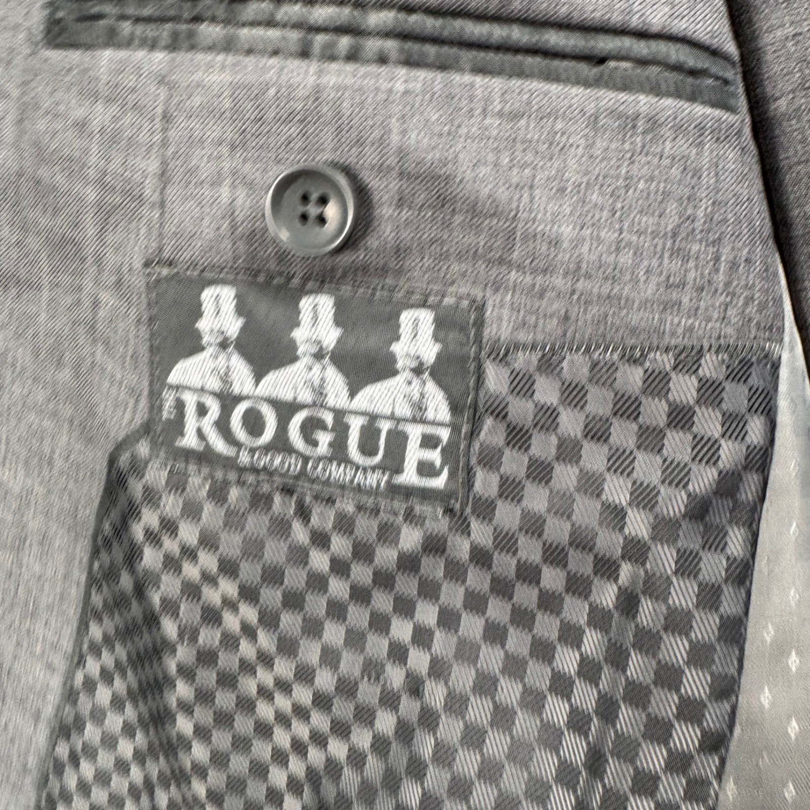 Rogue & Co Mens Gray Suit 40 Super 140s Virgin Wool 2 Button Modern Tailored