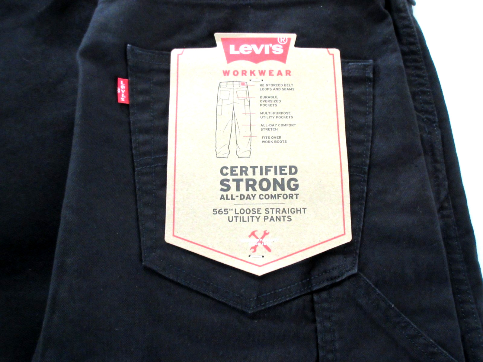 Levi’s Workwear Men’s 565 Loose Straight Fit Canvas Utility Pants Black NWT