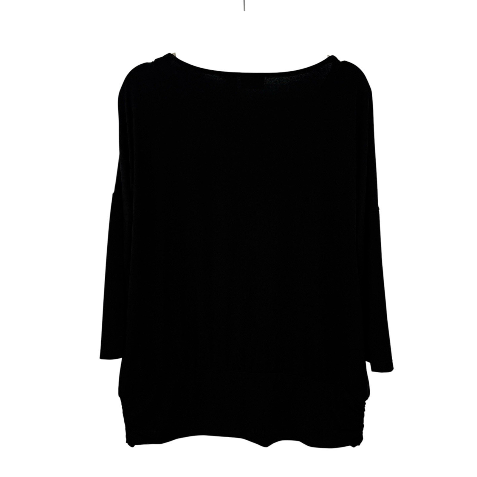 Chicos Travelers 3 Top XL Black Dolman Sleeve Banded Hem Pullover Minimalist