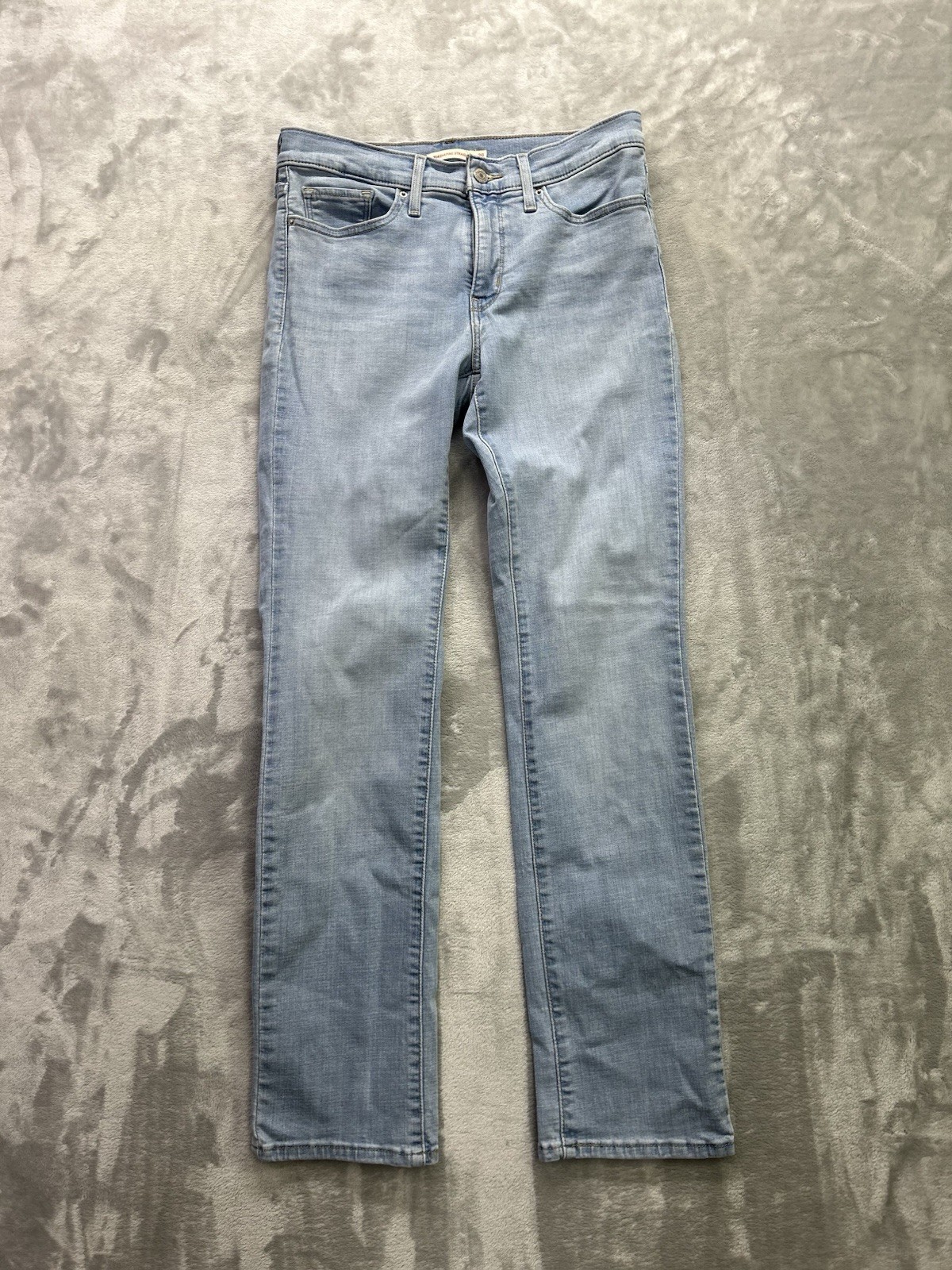 Levis 314 Shaping Straight Jeans Womens Sz 29 Blue Stretch Mid Rise Western