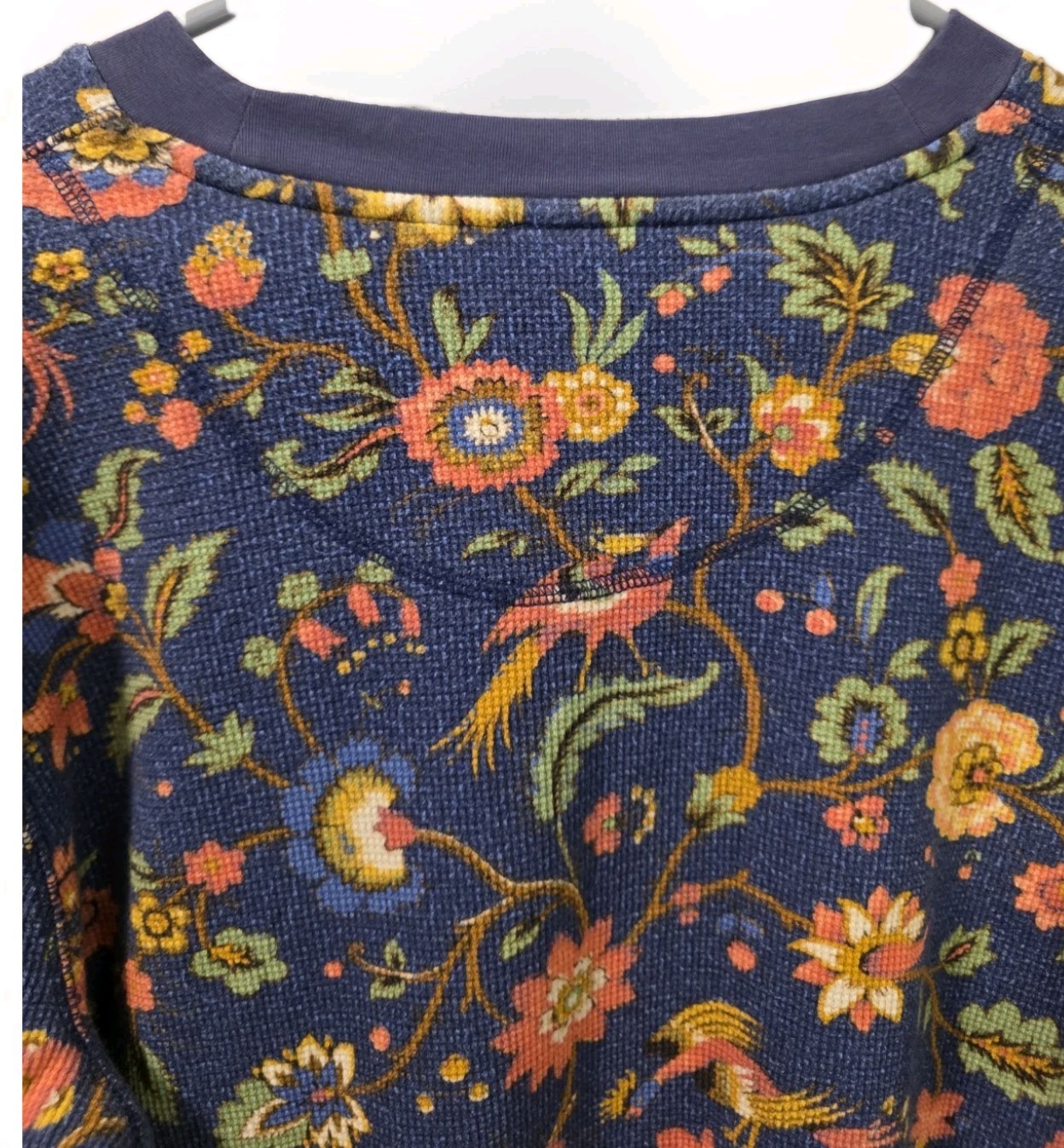 SUNDANCE Thermal Waffle Knit Long Sleeve Shirt Top Blue Cuff Details Sz XXL Euc