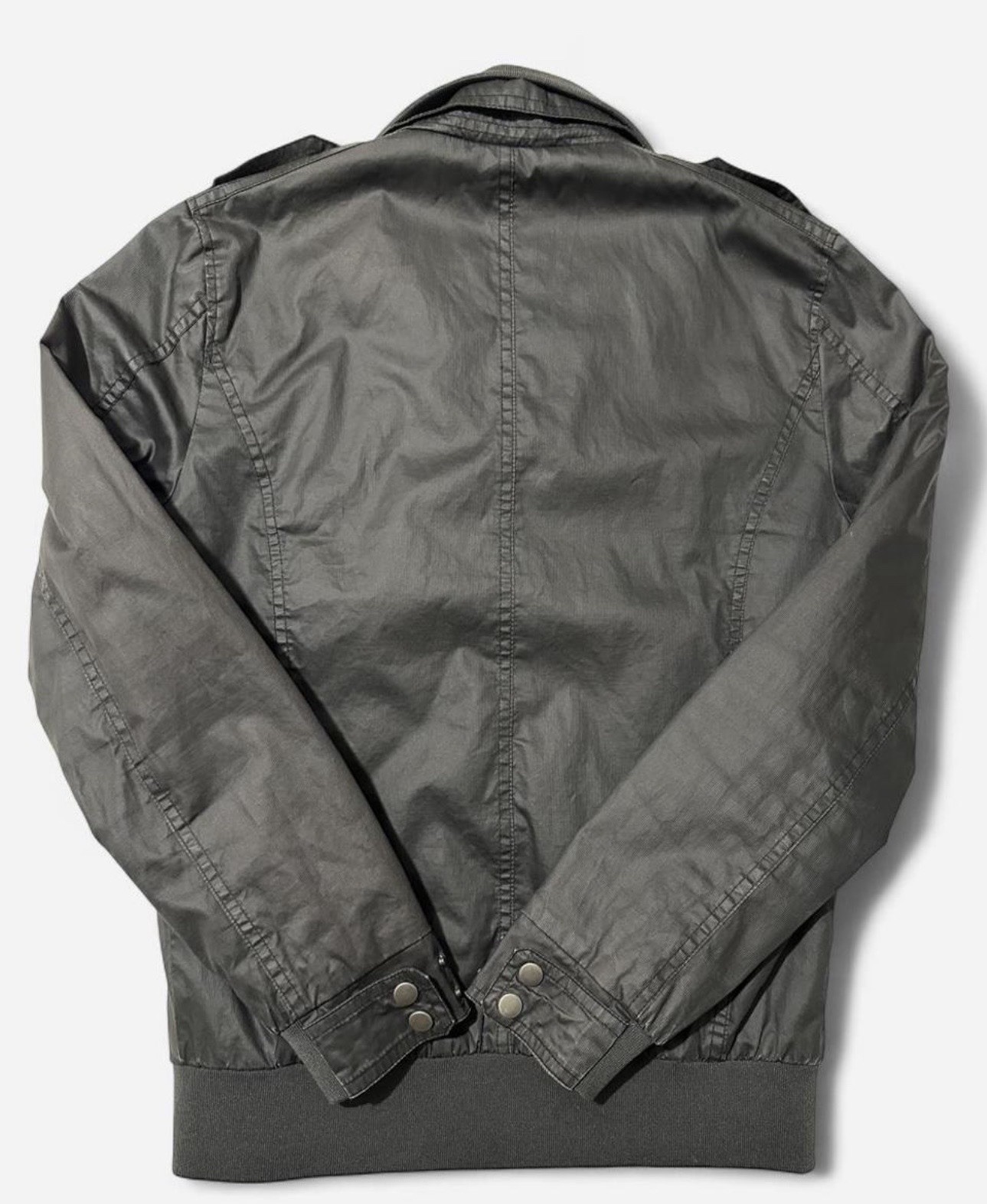 21 MEN Los Angeles Bomber Jacket Small Dark Gray Utility Cargo Full Zip