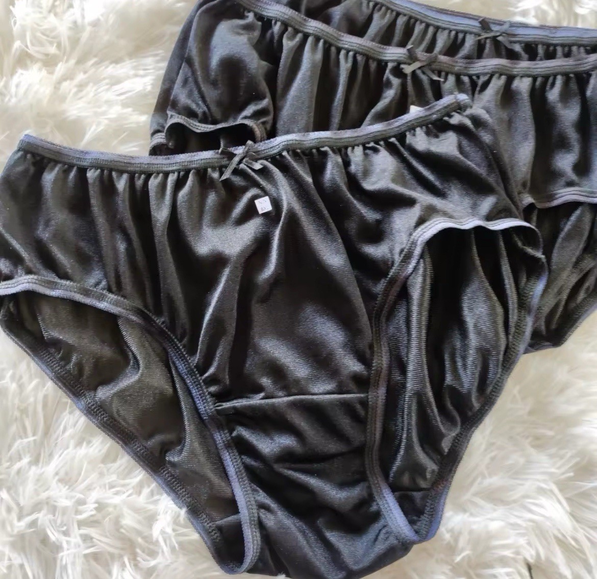 Women Black Bikini Underwear XL Nylon Briefs Pack 3 Waist 30-36 Hip 38-44 Comfy