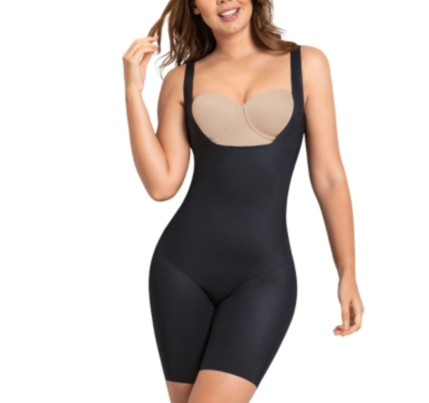 Leonisa Undetectable Step-in Mid-Thigh Body Shaper Black Size M 2355
