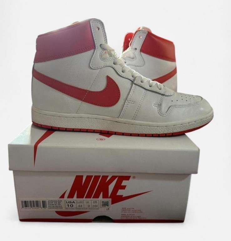 Nike Air Men’s High Top Sneakers White/Orange Lace Up Rubber Sole DH9766-181