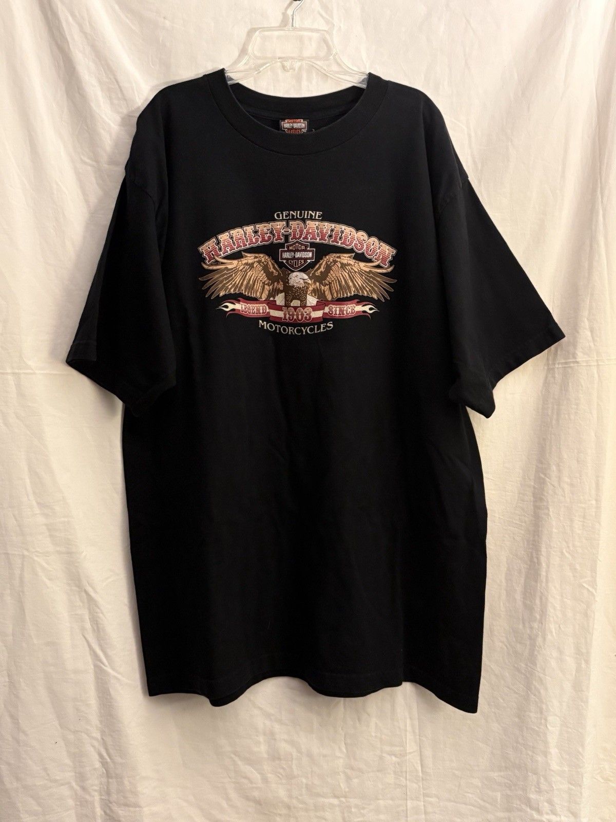 Harley Davidson Battlefield Gettysburg PA Black T-Shirt Biker Built Size XXL USA