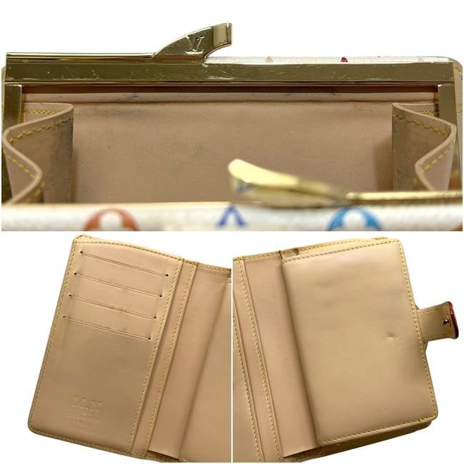 Louis Vuitton Bi-fold Wallet Portemonnaie Viennois Clasp White Blanc Multicolor