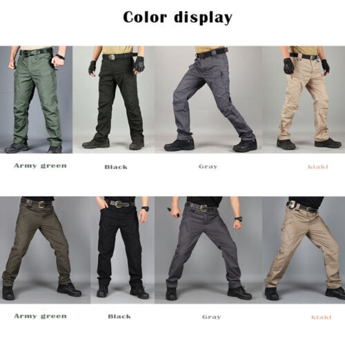 Tactical Cargo Pants Mens Work Pants Combat Outdoor Waterproof Hiking Trousers