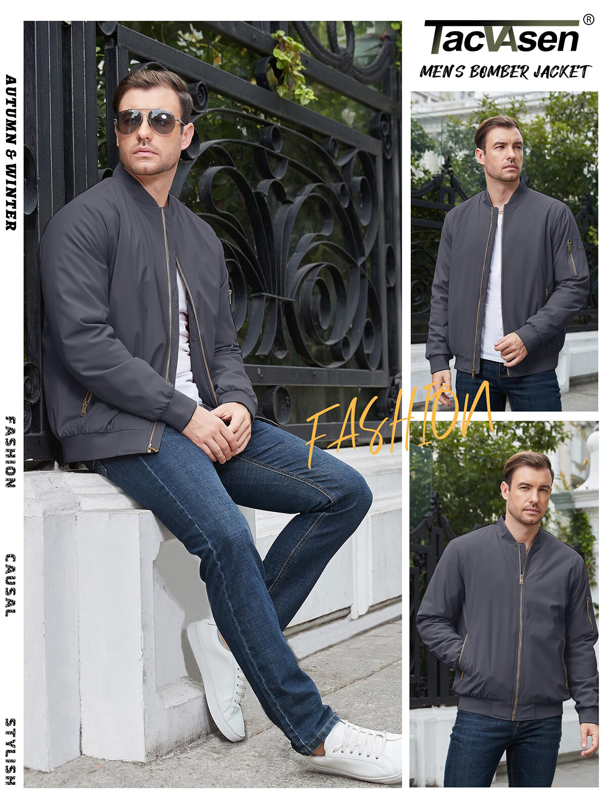 Men’s Premium Letterman Bomber Jacket Pilot Jacket Warm Padded Casual Work Coats