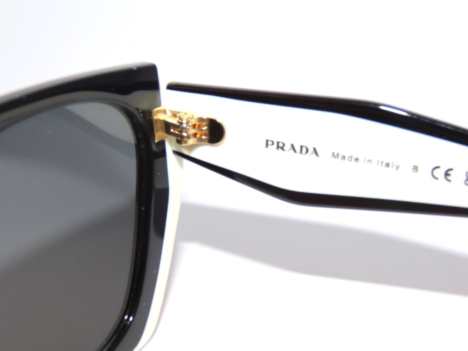 Prada 15WS 15 09Q5S0 Black Talc Dark Gray Sunglasses PR15WS